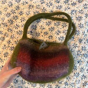 Multicolor Vintage Handmade Felted Women's Bag